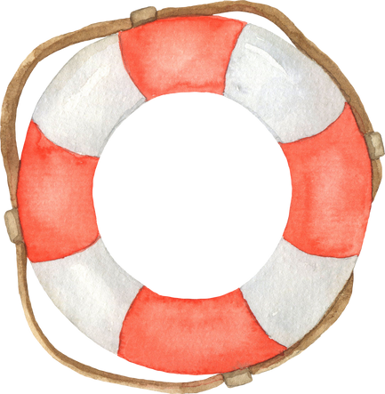 Watercolor sea lifebuoy